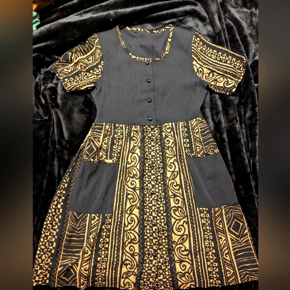 Vintage midi button down dress